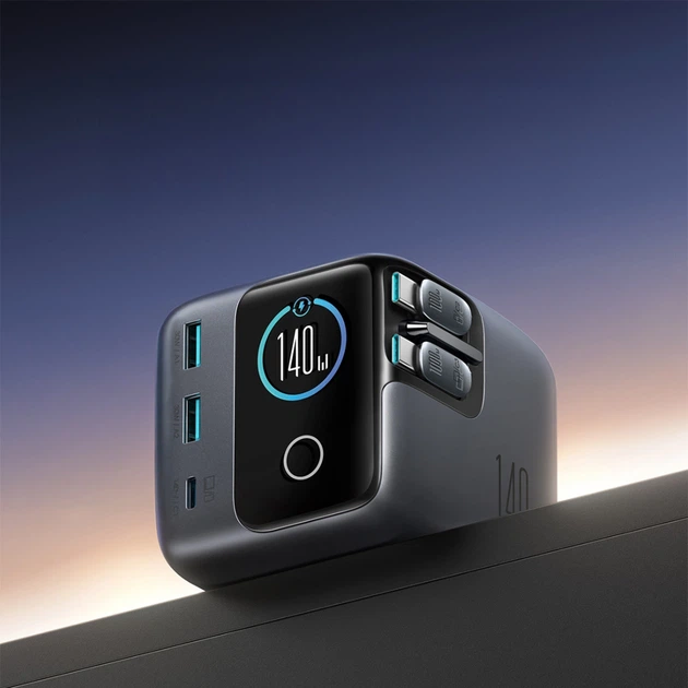 Мережевий зарядний пристрій Joyroom Podix JR-TRD01 GaN 140W Black (6956116762223) - зображення 5