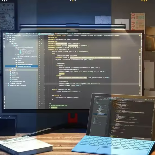 Лампа на монитор Скринар с RGB подсветкой Алюминиевая 44 см Черная - изображение 4
