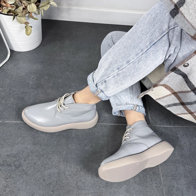 Женские кожаные ботинки низкие ITstyle Серые 37 24.3 см (7001/ХЗ) - Фото 2 Женские кожаные ботинки низкие ITstyle Серые 37 24.3 см (7001/ХЗ) - изображение 2
