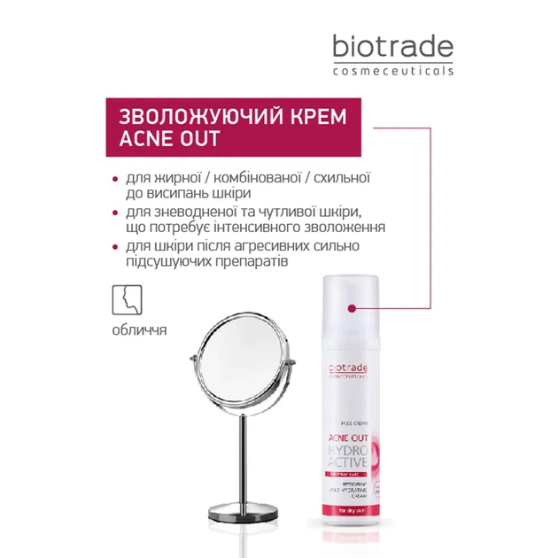 Biotrade (Біотрейд) Acne Out Hydro Active – ніжний зволожувальний та заспокійливий крем для проблемної шкіри обличчя, 60 мл - изображение 2
