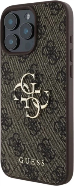 Панель Guess 4G Big Metal Logo для Apple iPhone 16 Pro Max Brown (GUHCP16X4GMGBR) - зображення 4