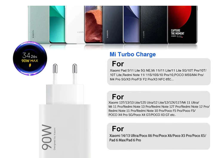 Зарядное устройство Xiaomi 90W MAX блок + кабель Type C (6 ампер) MDY-15-EK. Турбо QC3, QC4, быстрая зарядка Mi Turbo Charge для смартфона, планшета Сяоми, Ксиоми, Poco, Redmi Note - Фото 12 Зарядное устройство Xiaomi 90W MAX блок + кабель Type C (6 ампер) MDY-15-EK. Турбо QC3, QC4, быстрая зарядка Mi Turbo Charge для смартфона, планшета Сяоми, Ксиоми, Poco, Redmi Note - изображение 12