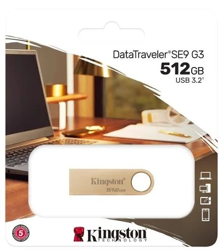 Флеш накопитель USB 512Gb DataTraveler SE9 G3, Gold Kingston (2000003334377) - изображение 3