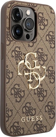 Etui plecki Guess 4G Big Metal Logo do Apple iPhone 15 Pro Brown (GUHCP15L4GMGBR) - obraz 3