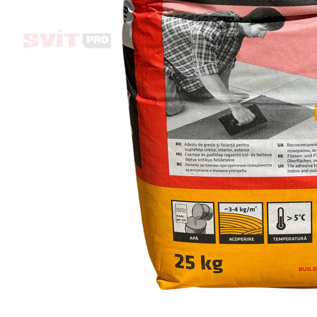 Клей для плитки Adeplast AF-N, C2T, для внутрішніх і зовнішніх робіт, 25 кг - зображення 3