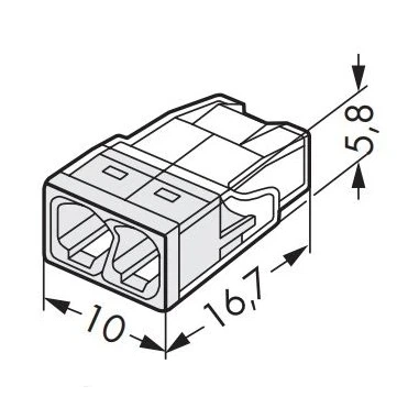 Клемма WAGO 2273-242 COMPACT 2х2.5 (с пастой) - изображение 3