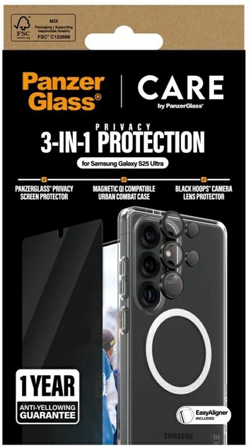 Etui Panzer Glass CARE Flagship 3-in-1 Privacy Protection Bundle do Samsung Galaxy S25 Ultra Transparent (5715685016233) - obraz 4