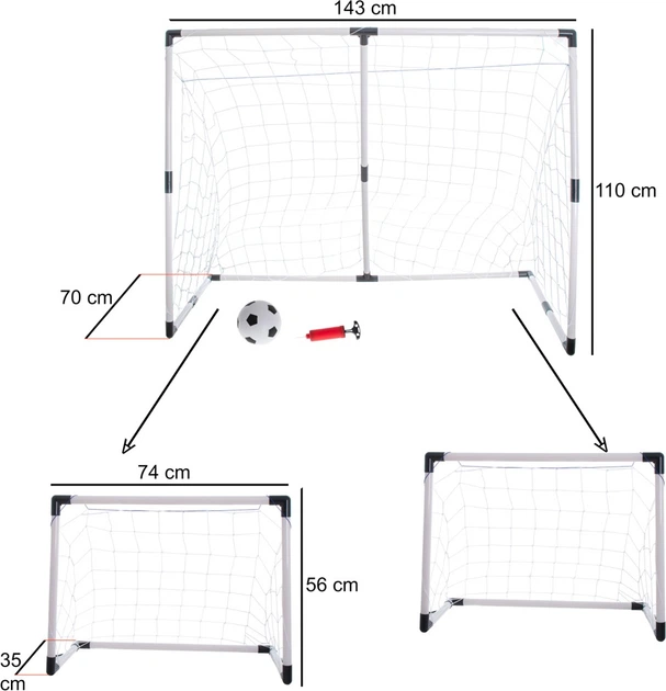 Bramka piłkarska KIK 2 w 1 dla dzieci 143 x 110 x 70 cm KX4876 (5903039737051) - obraz 6