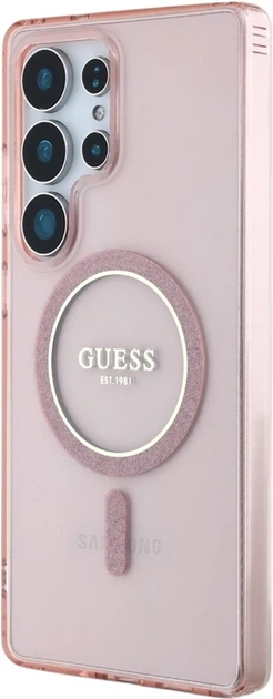 Панель Guess Glitter Circle Classic Logo MagSafe для Samsung Galaxy S25 Ultra Pink (3666339449780) - зображення 2