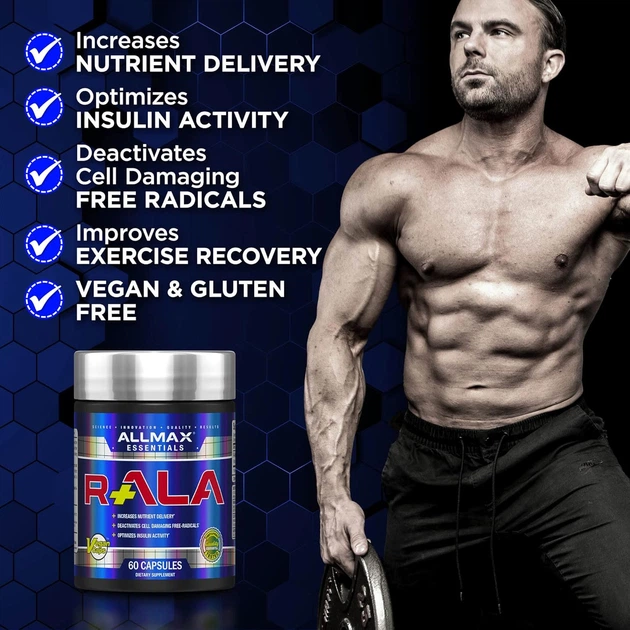 Альфа-ліпоєва кислота AllMax R+ALA 60 капсул - Фото 4 Альфа-ліпоєва кислота AllMax R+ALA 60 капсул - зображення 4