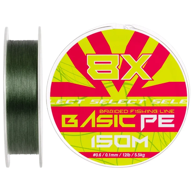 Шнур Select Basic PE 8X Green 150m #0.6/0.10mm 12lb/5.5kg - Фото 1 Шнур Select Basic PE 8X Green 150m #0.6/0.10mm 12lb/5.5kg - зображення 1