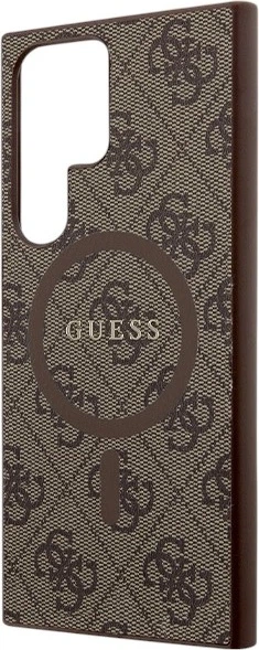 Панель Guess 4G Collection Leather Metal Logo MagSafe для Samsung Galaxy S24 Ultra Brown (GUHMS24LG4GFRW) - зображення 6