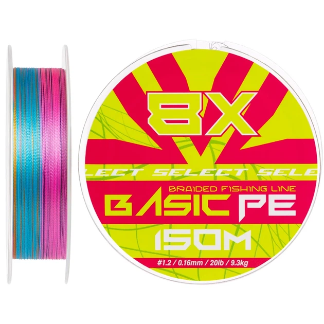 Шнур Select Basic PE 8X Multicolor 150m #1.2/0.16mm 20lb/9.3kg - Фото 1 Шнур Select Basic PE 8X Multicolor 150m #1.2/0.16mm 20lb/9.3kg - зображення 1