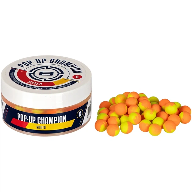 Бойли Brain Champion Pop-Up Mango (Манго) 8mm 34g - Фото 1 Бойли Brain Champion Pop-Up Mango (Манго) 8mm 34g - зображення 1