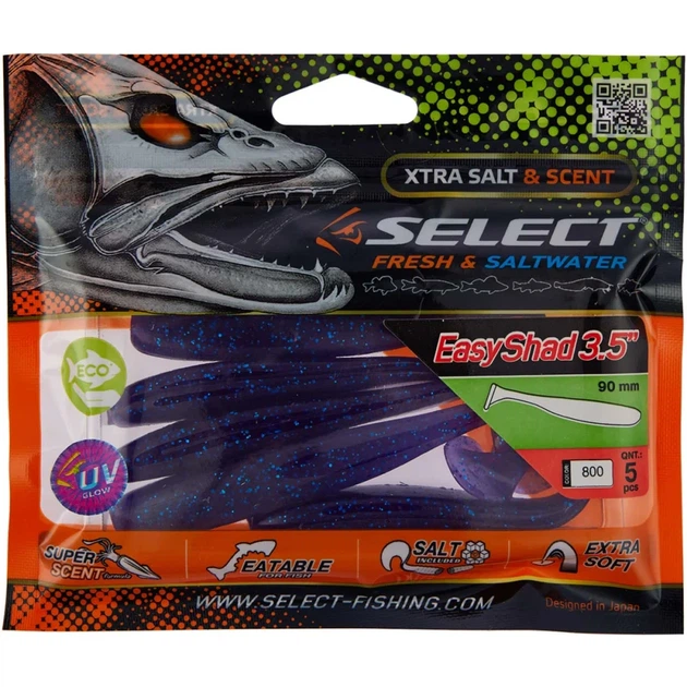 Силикон Select Easy Shad 3.5" #800 (5 шт/уп) - Фото 2 Силикон Select Easy Shad 3.5" #800 (5 шт/уп) - изображение 2