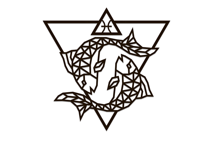 Панно інтер'єрне дерев'яне на стіну ZODIAC SIGNS: PISCES 74,3x72x0,7см. 309ел. Знаки зодіаку: Риби - зображення 4
