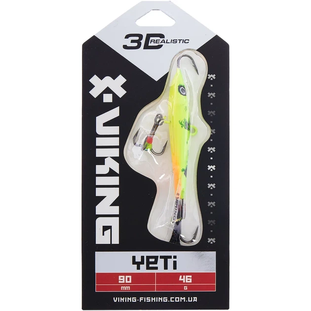 Балансир Viking Fishing Yeti Ice Jig 90mm 46.0g #5 Acid - изображение 2