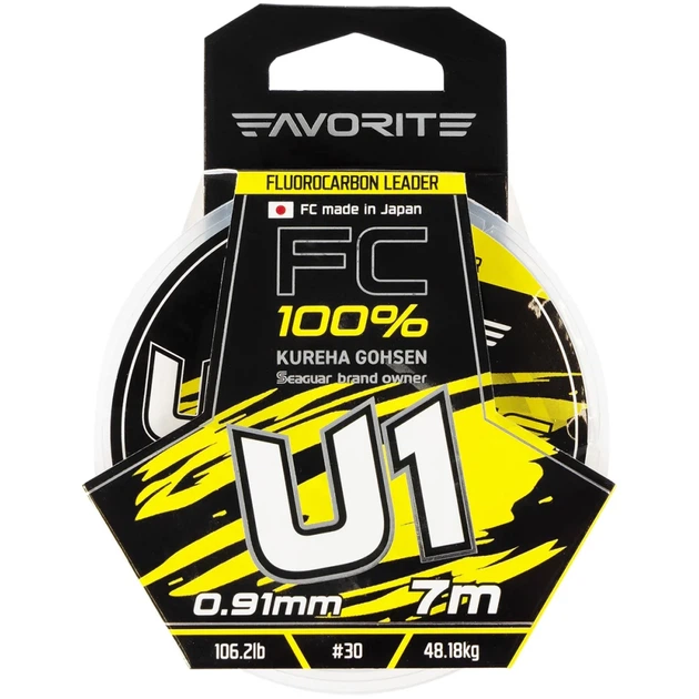 Флюорокарбон Favorite U1 FC 7m #30/0.91mm 106.2lb/48.18kg - Фото 2 Флюорокарбон Favorite U1 FC 7m #30/0.91mm 106.2lb/48.18kg - изображение 2