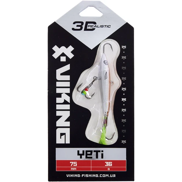 Балансир Viking Fishing Yeti Ice Jig 75mm 36.0g #12 Smoke Anchovy - зображення 2