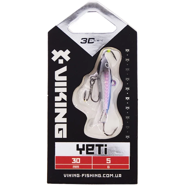 Балансир Viking Fishing Yeti Ice Jig 30mm 5.0g #1 Blue Glam - изображение 2