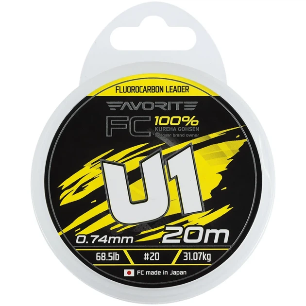 Флюорокарбон Favorite U1 FC 20m #20/0.74mm 68.5lb/31.07kg - изображение 2