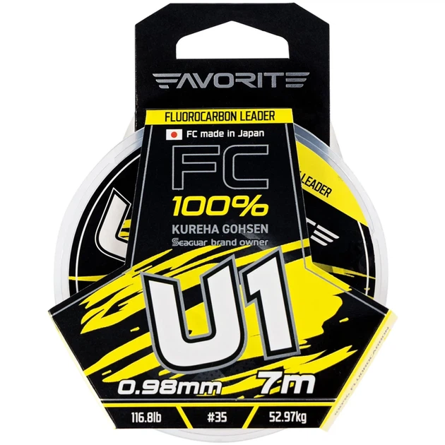 Флюорокарбон Favorite U1 FC 7m #35/0.98mm 116.8lb/52.97kg - Фото 2 Флюорокарбон Favorite U1 FC 7m #35/0.98mm 116.8lb/52.97kg - зображення 2