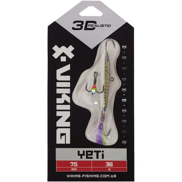 Балансир Viking Fishing Yeti Ice Jig 75mm 36.0g #13 Just Pike - зображення 2