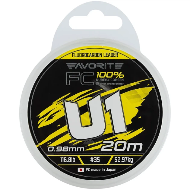 Флюорокарбон Favorite U1 FC 20m #35/0.98mm 116.8lb/52.97kg - изображение 2