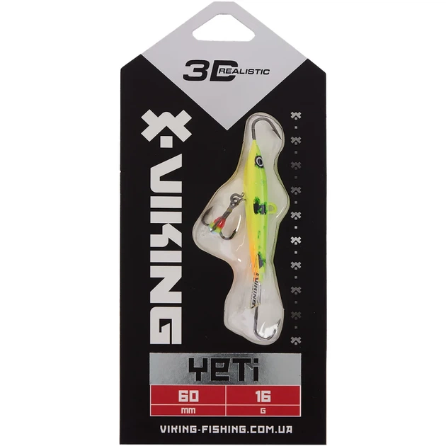 Балансир Viking Fishing Yeti Ice Jig 60mm 16.0g #5 Acid - зображення 2