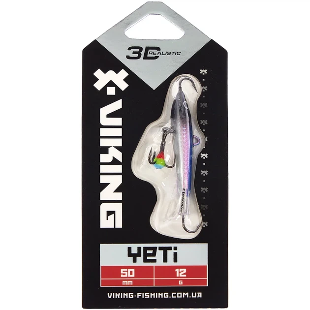 Балансир Viking Fishing Yeti Ice Jig 50mm 12.0g #1 Blue Glam - изображение 2