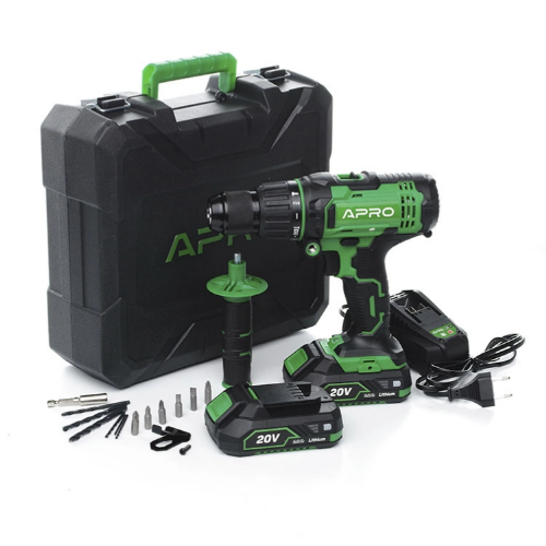 Дриль-шуруповерт ударний 20W 2A 2 АКБ/ЗП/+кейс 20HD APRO - изображение 5