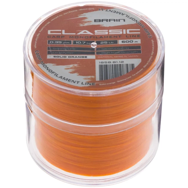 Леска Brain Classic Carp Line (solid orange) 600m 0.35mm 25lb 10.7kg - Фото 2 Леска Brain Classic Carp Line (solid orange) 600m 0.35mm 25lb 10.7kg - изображение 2