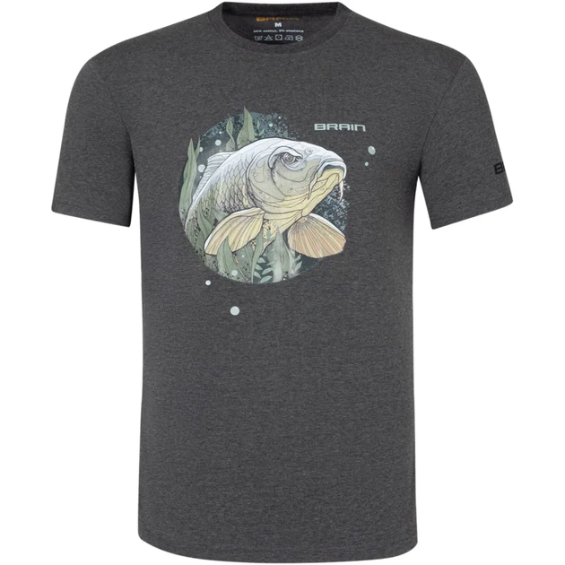 Футболка Brain GrumpyCarp S Dark grey melange - Фото 1 Футболка Brain GrumpyCarp S Dark grey melange - изображение 1