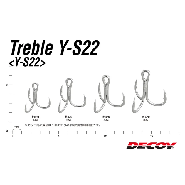 Тройник Decoy Y-S22 #3/0 (6 шт/уп) - Фото 2 Тройник Decoy Y-S22 #3/0 (6 шт/уп) - изображение 2