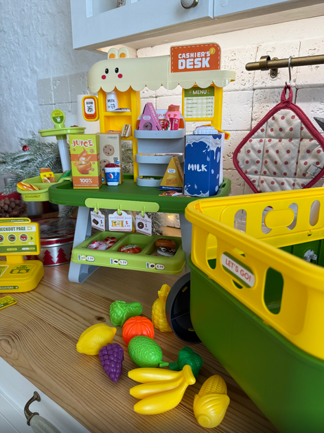 Игровой набор Super Market 2-в-1: тележка для покупок + кассовый аппарат (зеленый) - изображение 3