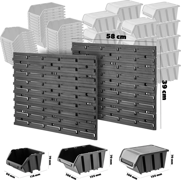 Tablica warsztatowa Kadax Lokke K7721 58 x 78 cm 50 elementów Czarna (5903699468739) - obraz 6