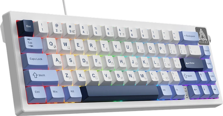 Дротова механічна клавіатура Ajazz AK650 Sea Salt switches Blue White Blue (AK650-SS-BWB) - Фото 2 Дротова механічна клавіатура Ajazz AK650 Sea Salt switches Blue White Blue (AK650-SS-BWB) - зображення 2