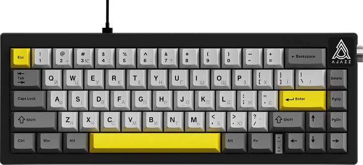 Дротова механічна клавіатура Ajazz AK650 Moon Yellow switches Gray White Yellow (AK650-MY-GWY) - Фото 1 Дротова механічна клавіатура Ajazz AK650 Moon Yellow switches Gray White Yellow (AK650-MY-GWY) - зображення 1