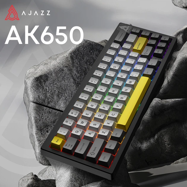 Дротова механічна клавіатура Ajazz AK650 Moon Yellow switches Gray White Yellow (AK650-MY-GWY) - Фото 6 Дротова механічна клавіатура Ajazz AK650 Moon Yellow switches Gray White Yellow (AK650-MY-GWY) - зображення 6