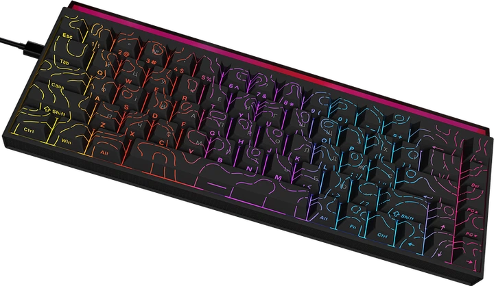Дротова механічна клавіатура Ajazz NK68 Red switches Side Contour Black (NK68-R-S-B) - Фото 3 Дротова механічна клавіатура Ajazz NK68 Red switches Side Contour Black (NK68-R-S-B) - изображение 3