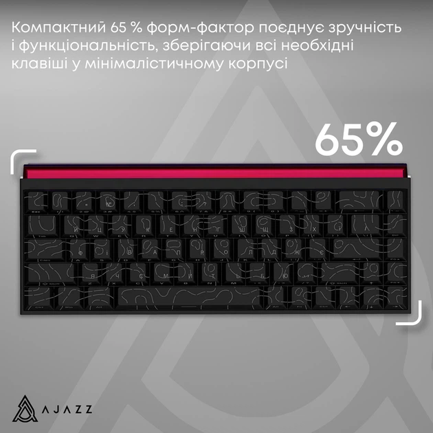 Дротова механічна клавіатура Ajazz NK68 Red switches Side Contour Black (NK68-R-S-B) - Фото 13 Дротова механічна клавіатура Ajazz NK68 Red switches Side Contour Black (NK68-R-S-B) - изображение 13