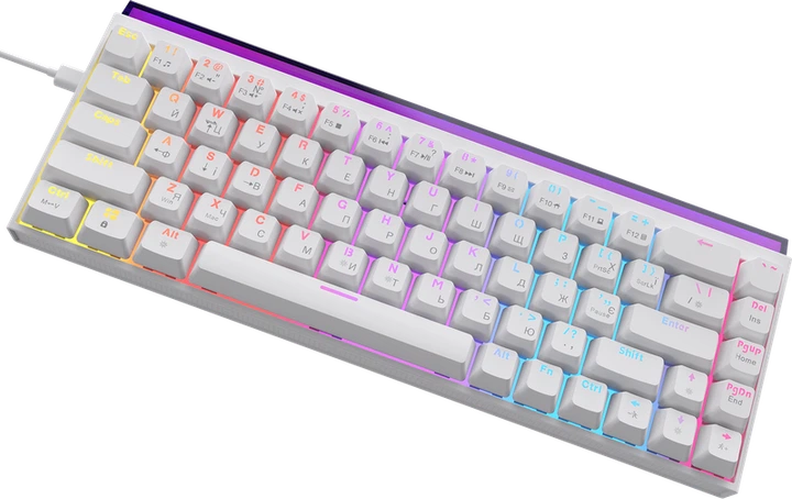 Дротова механічна клавіатура Ajazz NK68 Red switches White (NK68-R-W) - Фото 4 Дротова механічна клавіатура Ajazz NK68 Red switches White (NK68-R-W) - изображение 4