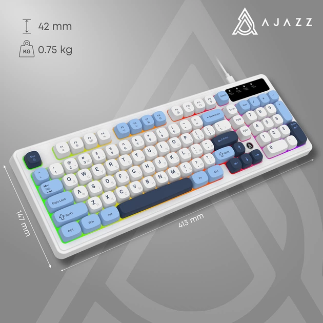 Дротова клавіатура Ajazz AF98 Glacier Blue (AF98-GB) - изображение 14