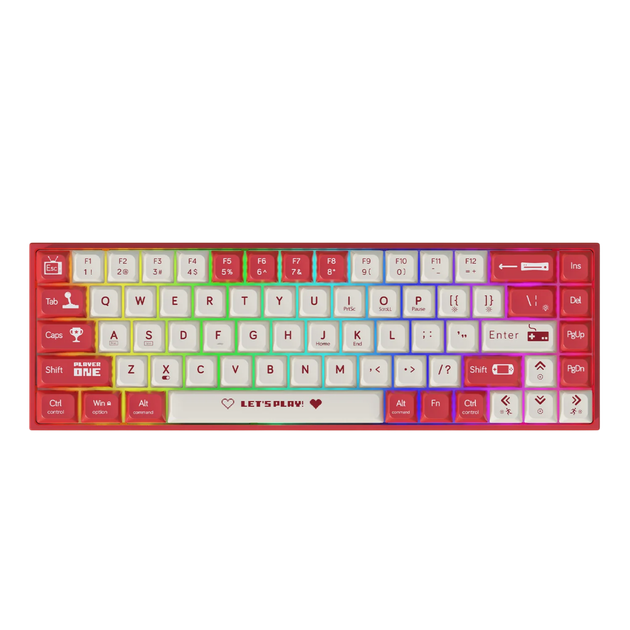 Клавіатура Ajazz AK680 Wired Red Switch White Red - изображение 3