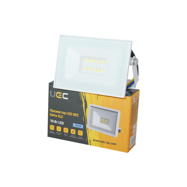 Прожектор LED 10W 230V 800lm 6500K 103x82x30mm білий [SLC-10-IP65-0-W] Delta SLC UEC - зображення 2