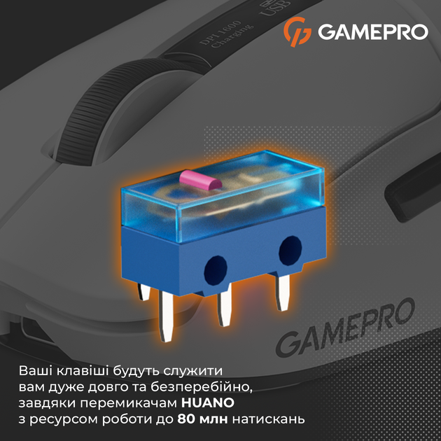 Мышка GamePro Genesis Airmaster Wireless/Bluetooth/USB White (GM167W) 326219 - изображение 5