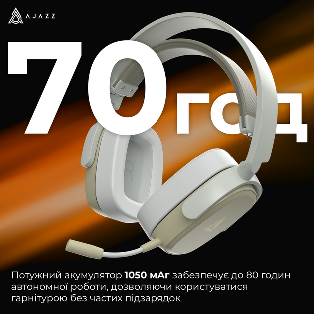 Навушники Ajazz AHM09 MAX Gray White (AHM09-MAX-GW) - зображення 7