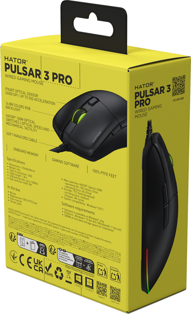 Мишка HATOR Pulsar 3 PRO (HTM620) black - Фото 12 Мишка HATOR Pulsar 3 PRO (HTM620) black - зображення 12