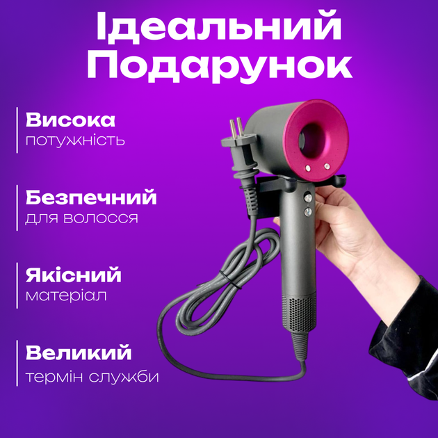 Профессиональный фен Super Hair Dryer 5 в 1 с защитой волос различными насадками с ионизацией любого типа волос сушка волос розовый - Фото 5 Профессиональный фен Super Hair Dryer 5 в 1 с защитой волос различными насадками с ионизацией любого типа волос сушка волос розовый - изображение 5