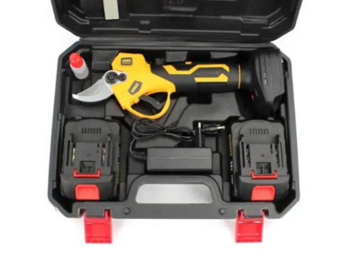 Аккумуляторный секатор DeWalt 48V 6Ah, диаметр реза 35 мм, длина лезвия 50 мм, вес 1.4 кг, 2 АКБ, электросекатор в кейсе - изображение 2